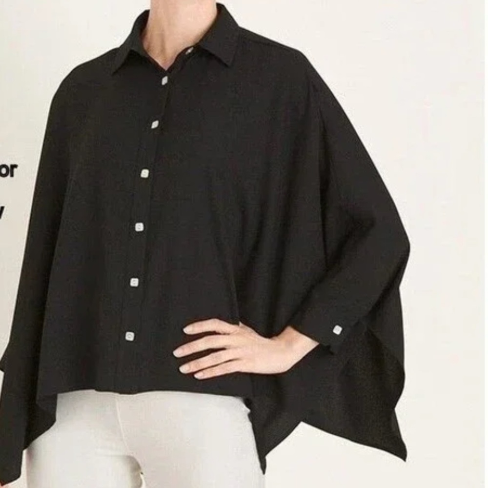 Marla Wynne for Chico's Crepe Dolman Sleeve Top, Size Extra Small